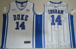 Maillot De Basket NCAA Duke Bleu Devils Brandon Ingram 14 Col V College Basketball Elite Blanc